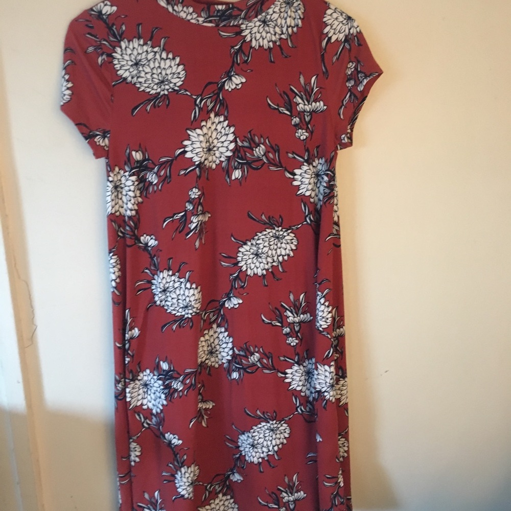 NWT Pink Rose Mock Neck Floral Dress